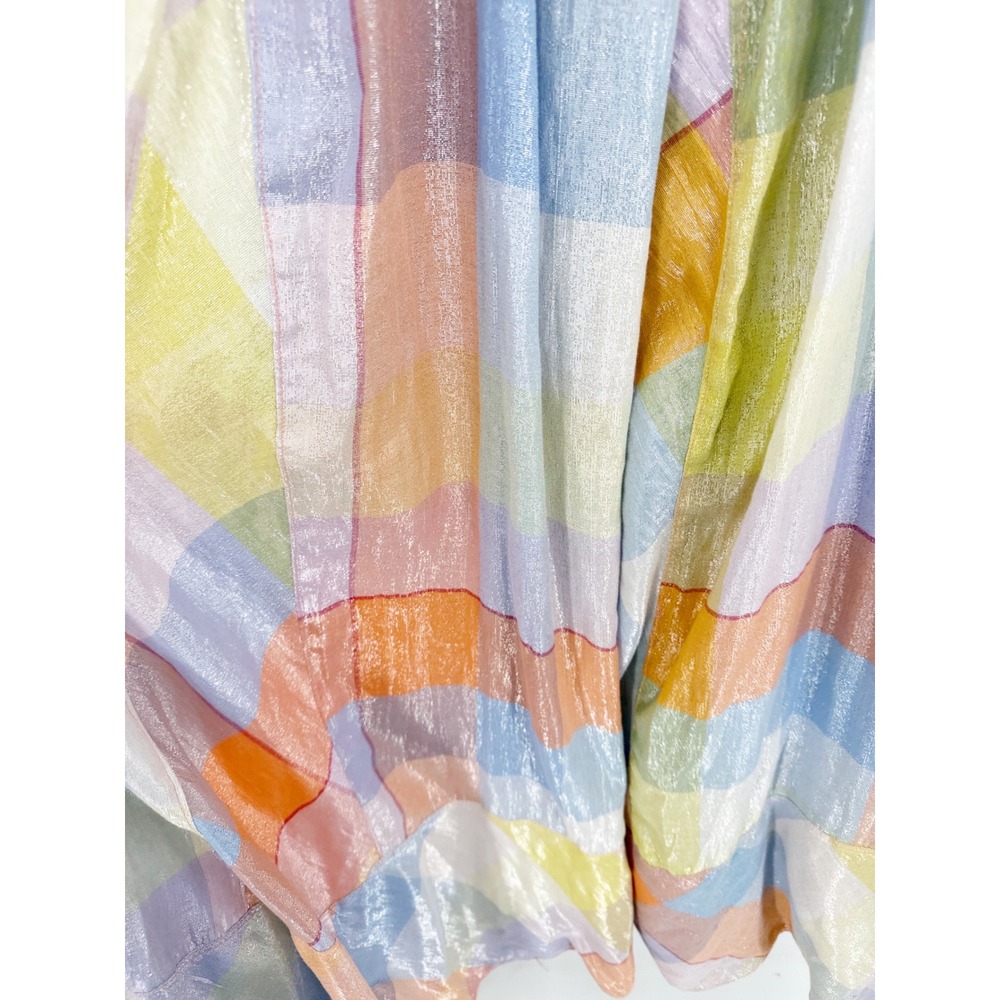 Anthropologie Pilcro Plaid Tent Maxi Dress Shimmer Pastel Metallic 2X Plus Size - Picture 6 of 10